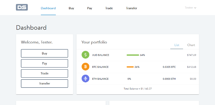 Digital Surge cryptocurrency exchange website on a large screen